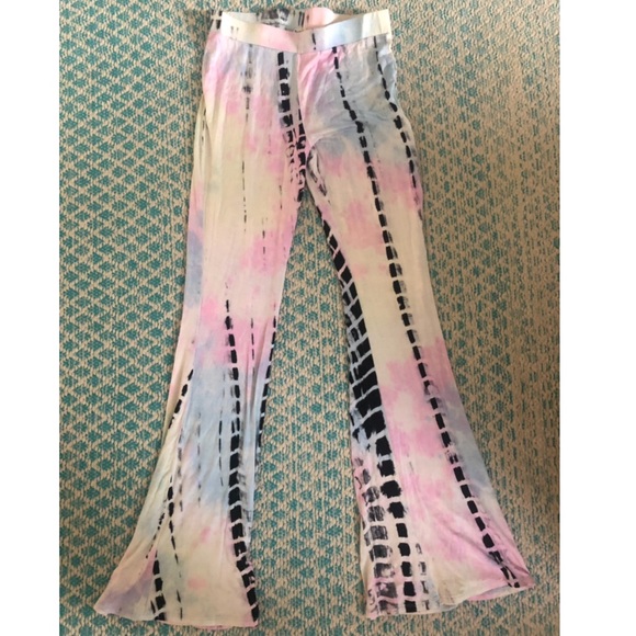 Bear Dance Pants - Bear Dance Palazzo Pink Tie Dye Pants